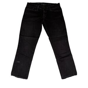 Levi's Capital E Skimmer Denim Jeans Size 28 Black‎ Distressed Low Skinny